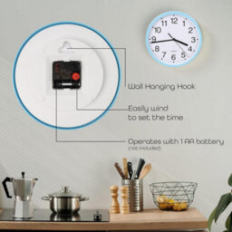 Divchi Wall Clock Silent & Non-Ticking Modern Battery Operated Digital Quiet Sweep Office Home School Kitchen Decor Clocks Blue - thumbnail 3