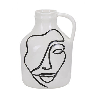 Beliani Flower Vase Agrinion Stoneware 19 Cm White - image 1