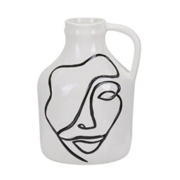 Beliani Flower Vase Agrinion Stoneware 19 Cm White - thumbnail 1