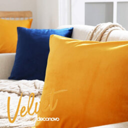 Deconovo Yellow Cushion Covers 40Cm X 40Cm Set Of 2, Crushed Velvet Square Cushion Covers With Invisible Zipper, Gold Yellow - thumbnail 2