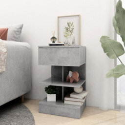 Berkfield Modern Bedside Cabinets 2 Pcs Concrete Grey 40X35X65 Cm - thumbnail 3