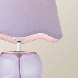 Valuelights Lolly Lilac Glass Bubble Table Lamp With Scallop Shade And Bulb - thumbnail 3