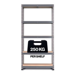 RB UK Rb Boss Garage Shelving Unit Fastlok 5 Shelf Mdf Galvanised Steel (H) 1800mm (W)900mm (D) 400mm - thumbnail 4