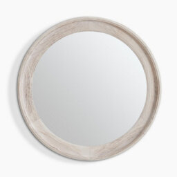 Furniturebox Uk Rebecca Oak Wood Medium 80X80Cm Round Wall Mirror - thumbnail 3