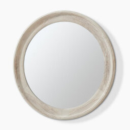 Furniturebox Uk Rebecca Oak Wood Medium 80X80Cm Round Wall Mirror - thumbnail 4
