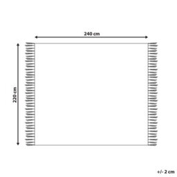 Beliani Blanket Chyama Cotton 220 X 240 Cm Black - thumbnail 3