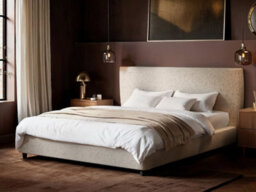 Solace+Co Vera Hotel Bed With Bedside Tables Cream Double