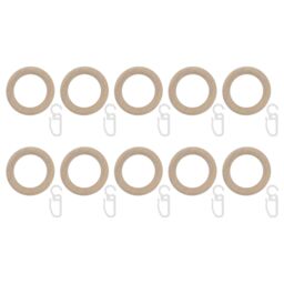 GoodHome Symi Oak Effect Natural Curtain Ring (Dia)28mm, Pack Of 10 Compatibility- 28mm Curtain Pole - thumbnail 2