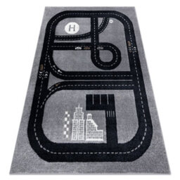 RugsX Carpet Fun Track For Children, Street, Town Grey 120X170 Cm - thumbnail 1