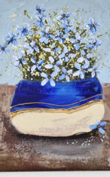 Vase With Blue Flowers 25 X 25 X 0.1 Cm (9.8 X 9.8 X 0 Inches) - thumbnail 5