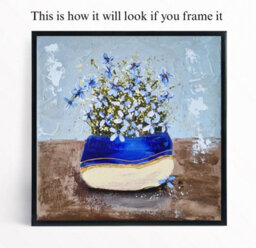 Vase With Blue Flowers 25 X 25 X 0.1 Cm (9.8 X 9.8 X 0 Inches) - thumbnail 6