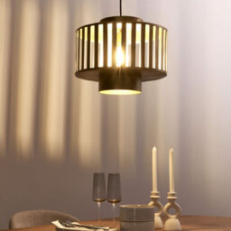 Wyld And Coco Openwork Cage Pendant Lamp - Lacquered Brass-Coloured Iron, W38 X D38 X Drop 140Cm - thumbnail 2