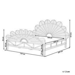 Beliani Bed Rattan Florentine 140 X 200 Cm (Eu Double) Light Brown - thumbnail 3