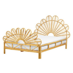Beliani Bed Rattan Florentine 140 X 200 Cm (Eu Double) Light Brown - thumbnail 1