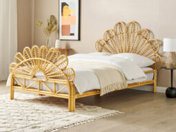 Beliani Bed Rattan Florentine 140 X 200 Cm (Eu Double) Light Brown - thumbnail 2