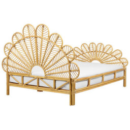 Beliani Bed Rattan Florentine 140 X 200 Cm (Eu Double) Light Brown - thumbnail 6