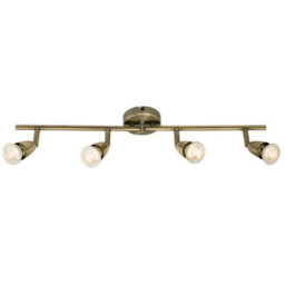 Led Adjustable Ceiling Spotlight Antique Brass Quad Gu10 Kitchen Bar Downlight - thumbnail 1