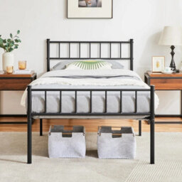 3Ft Single Metal Bed Frame Black Modern - thumbnail 5