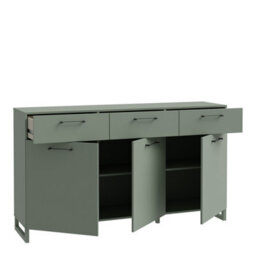 Furniture To Go Sali 3 Door 3 Drawer Chest In Sage Green - thumbnail 3