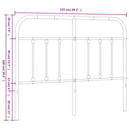Berkfield Metal Headboard White 120 Cm - thumbnail 7