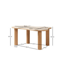 Nordlys Solid Wood Scandinavian Coffee Table In Brown Scandinavian Style Living Room - thumbnail 6