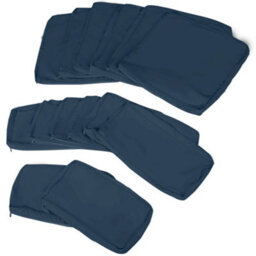 Outsunny Garden Rattan Sofa Set Polyester Cover Replacement No Cushion Blue - thumbnail 7