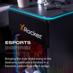 X Rocker Carbon-Tek Led Bedside Side Table With Wireless Charging And Drawer - Grey / Blue Rgb - thumbnail 5