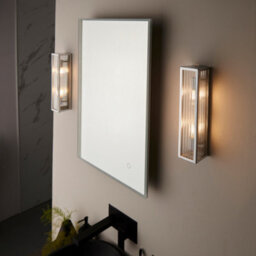 Bubly Bathrooms Newham Chrome Clear Ribbed Glass Wall Light Dimmable Ip44 G9 Led Compatible Bulb Not Included - thumbnail 2