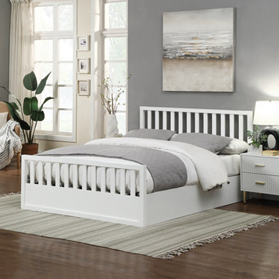 Flintshire Furniture Alyn 4Ft 6 Double White Ottoman Bed - image 1