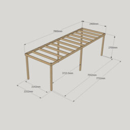 Rutland County Garden Furniture Garden Pergola 6 Posts - Wood - L240 X W780 X H270 Cm - Light Green - thumbnail 6
