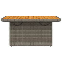 Walplus Garden Table Grey 90X55X71 Cm Poly Rattan And Acacia Wood - thumbnail 5