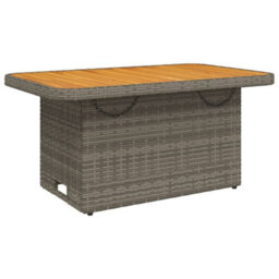Walplus Garden Table Grey 90X55X71 Cm Poly Rattan And Acacia Wood - thumbnail 7