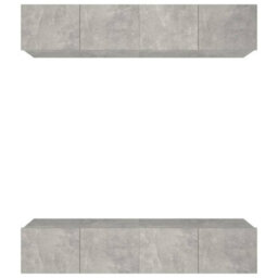 Berkfield Tv Cabinets 4 Pcs Concrete Grey 80X30X30 Cm Engineered Wood - thumbnail 2