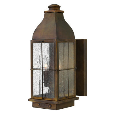 Stylish Outdoor Ip44 Twin Wall Light Sconce With Led E14 Bulb - Sienna Finish - image 1