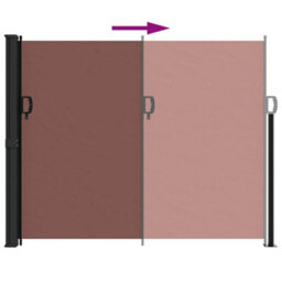 Walplus Retractable Side Awning Garden Sun Shade Canopy Gazebo For Back Door, Porch, Patio Brown 160X600 Cm - thumbnail 5