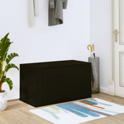 Berkfield Wall-Mounted Shoe Cabinet Black 70X35X38 Cm Engineered Wood