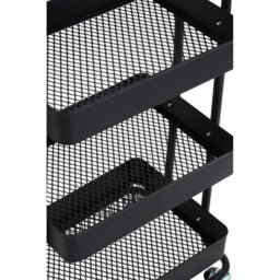 Orsina Three Tier Black Trolley, Swift Mobility Of Drinks Trolley, Lightweight And Compact Storage Garden Trolley - thumbnail 8