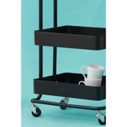 Orsina Three Tier Black Trolley, Swift Mobility Of Drinks Trolley, Lightweight And Compact Storage Garden Trolley - thumbnail 6