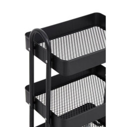 Orsina Three Tier Black Trolley, Swift Mobility Of Drinks Trolley, Lightweight And Compact Storage Garden Trolley - thumbnail 7