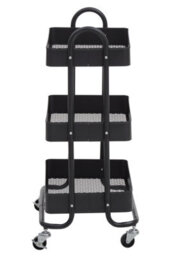 Orsina Three Tier Black Trolley, Swift Mobility Of Drinks Trolley, Lightweight And Compact Storage Garden Trolley - thumbnail 5
