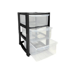 3 Large Drawer Plastic Tower Storage For School Office Home Desk Storage - thumbnail 3
