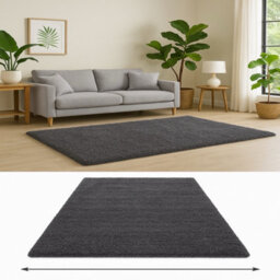 Uetian Dark Grey Shaggy Area Rug Soft Thick Pile 5Cm For Living Room Bedroom Hallway 120X170 - thumbnail 4