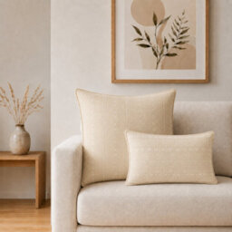 Soft Stone Jumbo Cushion Cover 60X60Cm Handmade Cotton Cover - thumbnail 1