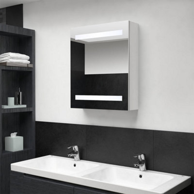 Berkfield Led Bathroom Mirror Cabinet Shining White 50X14X60 Cm - image 1