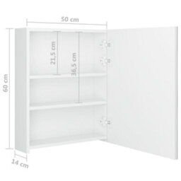 Berkfield Led Bathroom Mirror Cabinet Shining White 50X14X60 Cm - thumbnail 8