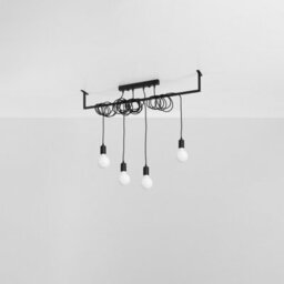 Sollux Lighting Salamanca Fabric & Steel Black 4 Light Classic Chandelier - thumbnail 1