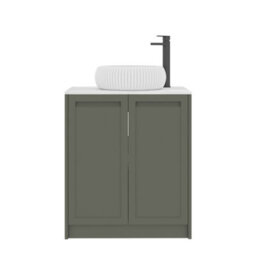 Royal Bathrooms Royal Bathroom Elmore 700mm Matt Green Freestanding Countertop Bathroom Vanity Unit 2 Door With Milan Basin - thumbnail 7