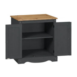 Mercers Furniture Corona Charcoal 2 Door Cupboard Sideboard Solid Wood Pine Wooden Painted Dark Grey - thumbnail 4