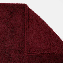 Ohs Teddy Fleece Blanket Large Throw Over Bed, Wine - 150 X 200Cm - thumbnail 3
