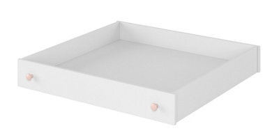 Arte Spacious Luna Under-Bed Drawer In White Matt & Pink - Ample 980mm X 150mm X 960mm Storage Solution - image 1